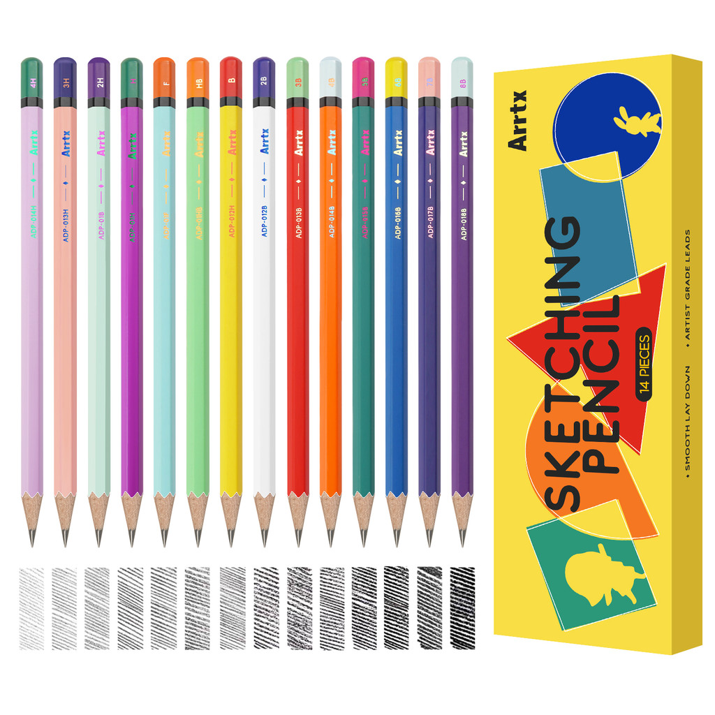 

Arrtx Drawing Pencils 14 Pack (4H - 8B) Art Sketching Pencils for Drawing and Shading Sketch Pencils Set for Artists Beginners