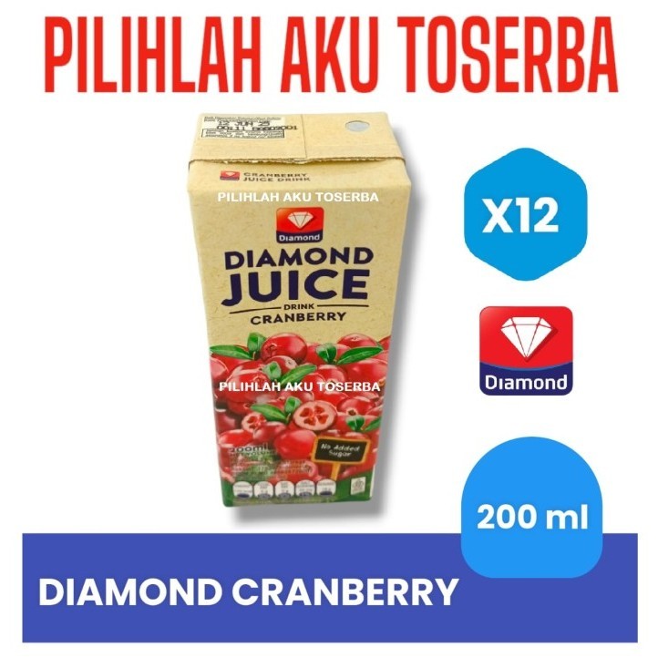 

DIAMOND JUICE CRANBERRY Jus Cranberry 200 ml - ( HARGA 12 pcs )