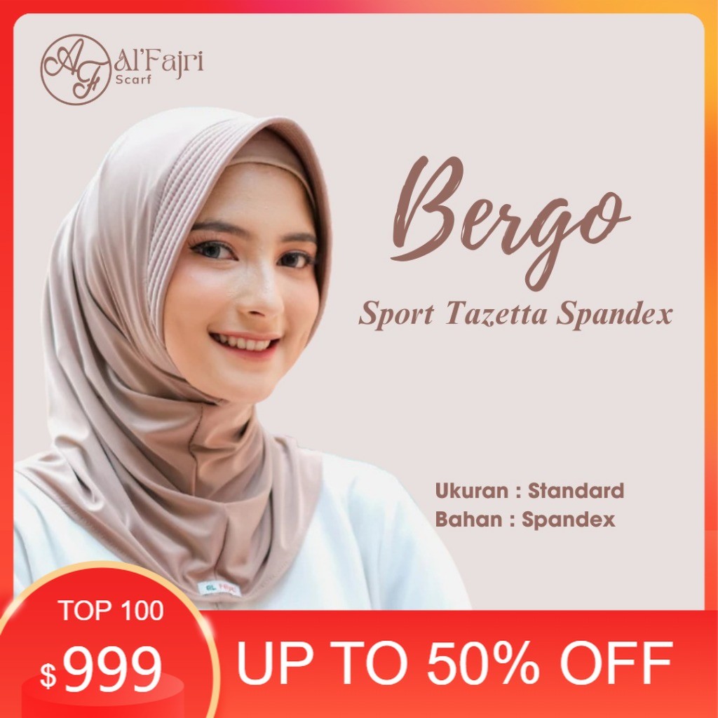 Termurah Kekinian Style Keren / Al Fajri Scarf - Hijab Instan Bergo Sport Tazetta Spandex