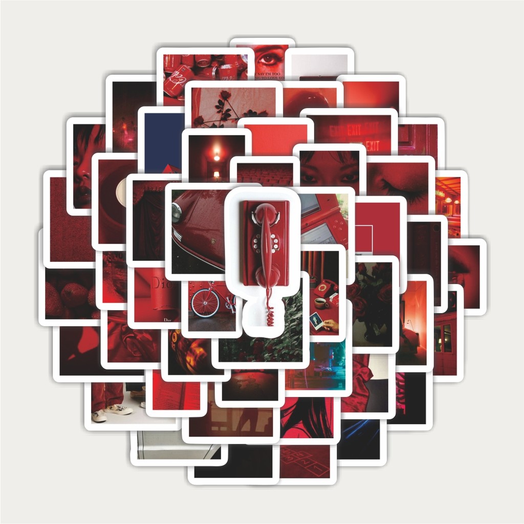 

Sticker Pack Stiker Red Tone Color Aesthetic INS Style | Sticker TUMBLR | Stiker LAPTOP KOPER HELM