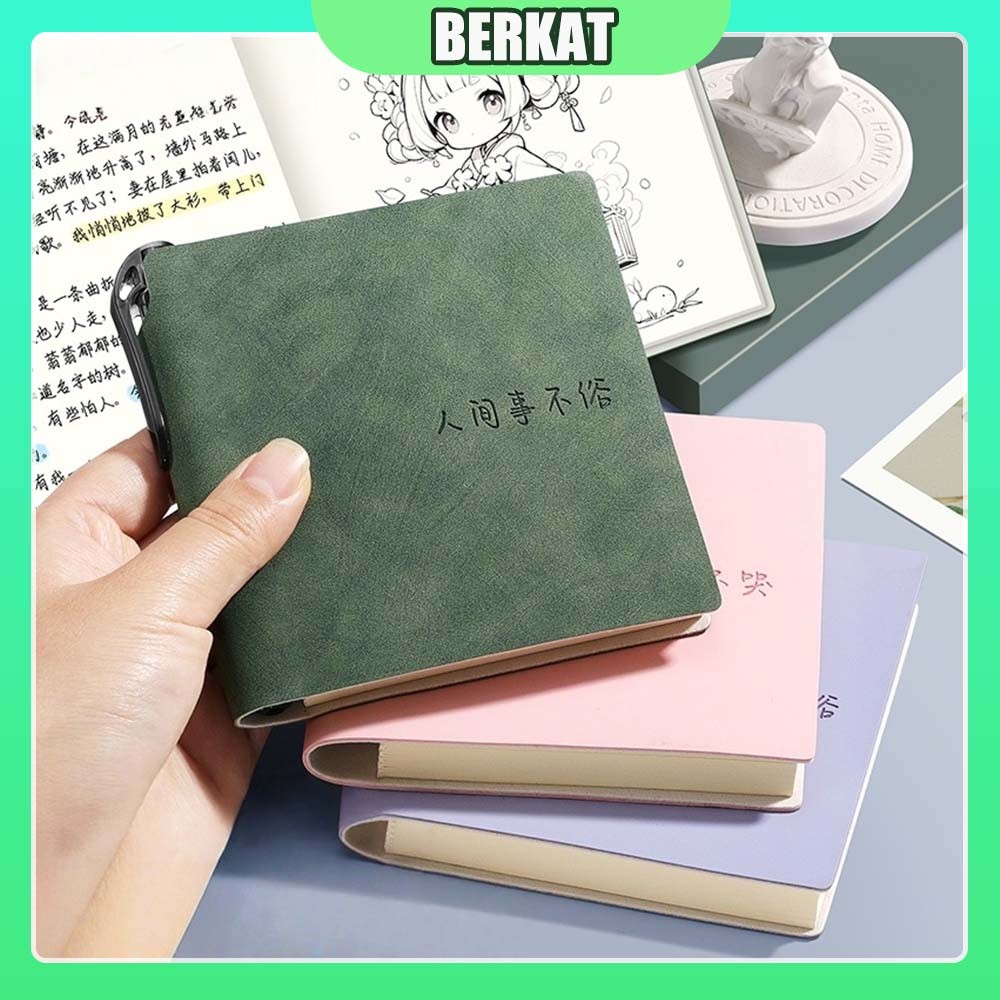 

100 Lembar Mini Aesthetic Portable Buku Tulis Notebook Mini A7 Buku Catatan Kecil Book PU Notebook