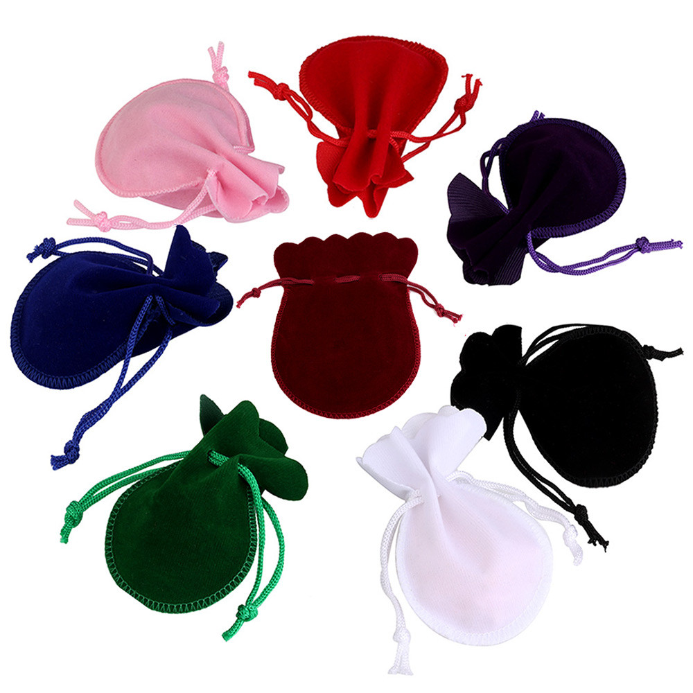 

10pcs/lot 25pcs/lot Velvet Gifts Bag Drawstring Nylon Rope Soft Jewelry Packaging Wedding Candy Jewelry Pouches