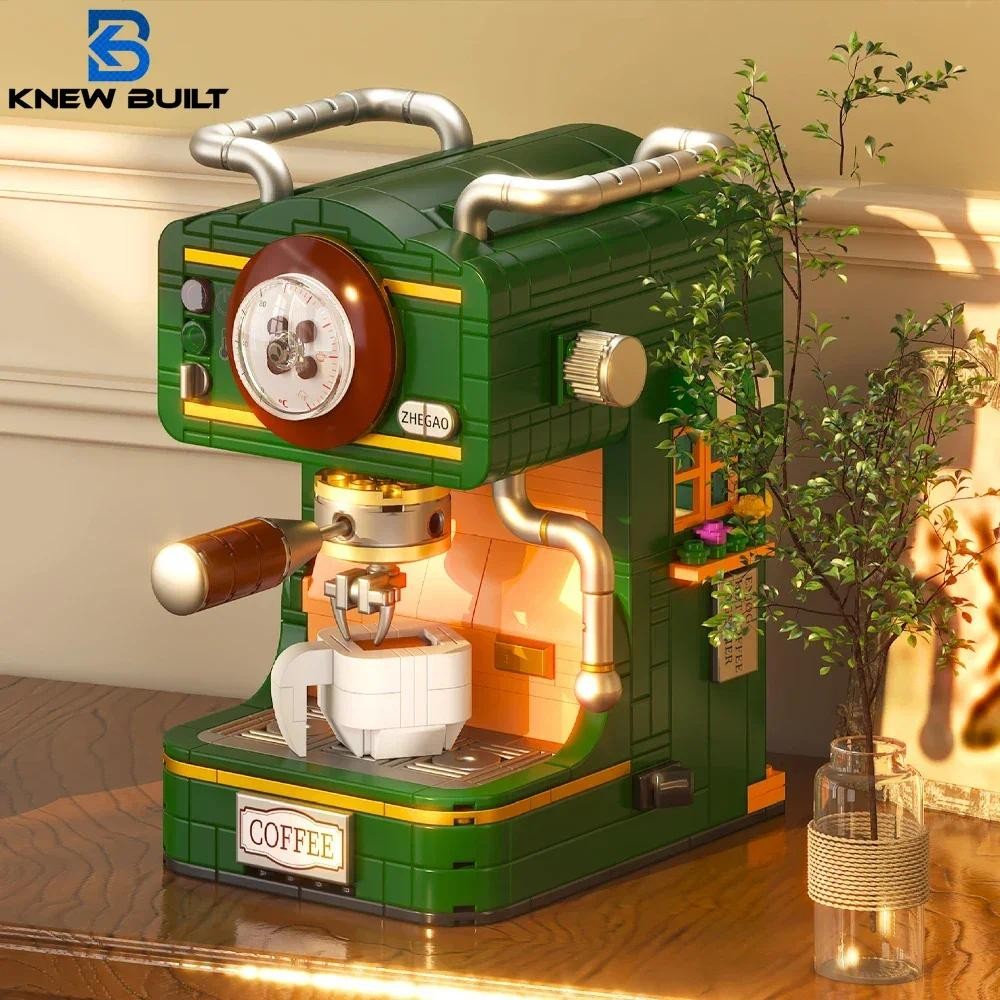 

Coffee Maker Model Building Blocks Toys Diverse Coffee Machine Designs Kids Pretend Play Store Tool Collectibles and Decorative