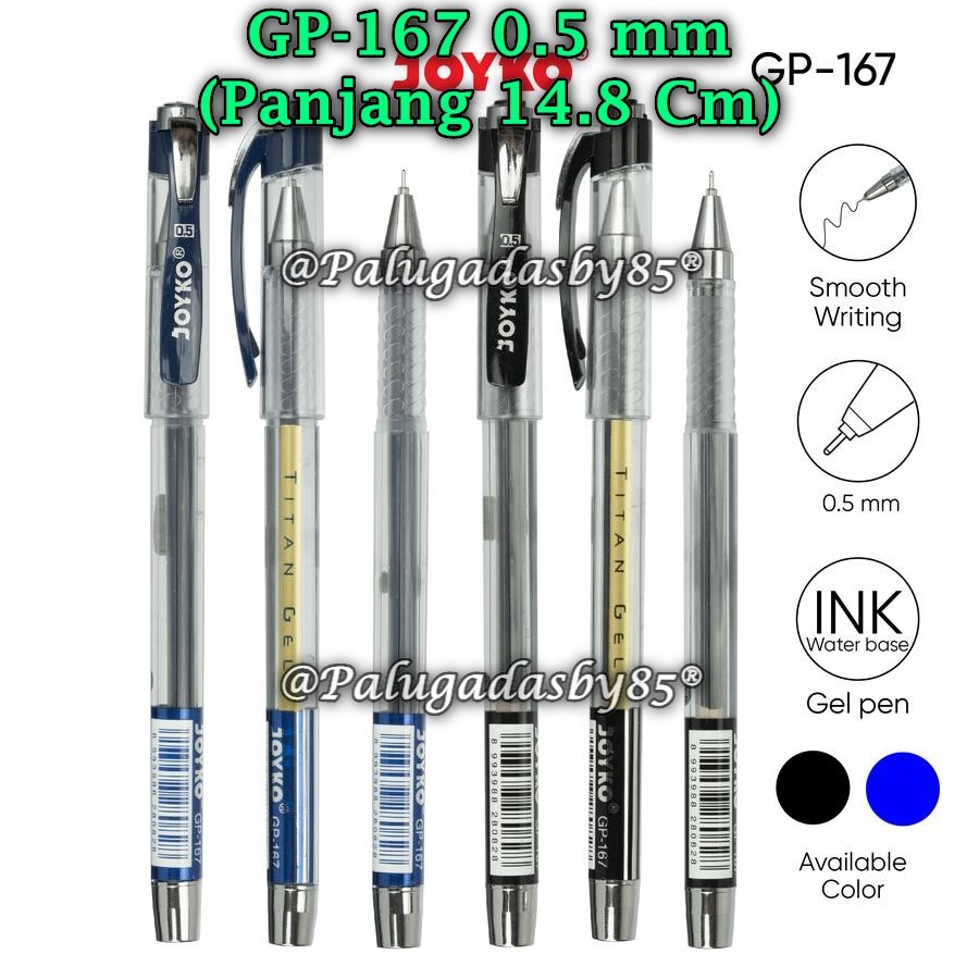 

(1 Pak/12) GROSIR Gelpen JOYKO GP-167 Titan Gel 0.5 mm / Gel Pen Pulpen Pena Joyko GP-167 (Pak/12)