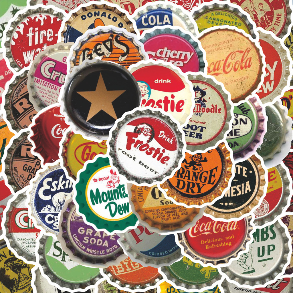 

100PCS Lucu Stiker Tutup Botol Keren INS Stiker Aesthetic Stiker Anti Air Stikers Berperekat Waterproof sticker decal buat Motor Helm Buku Journal Koper Casing HP Laptop Botol Minum Hadiah anak