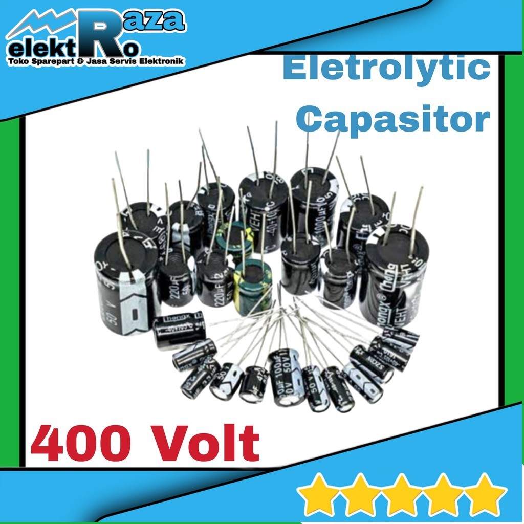 Elko 400v elco kapasitor elektrolit 400 volt 1uf 2.2uf 4.7uf 6.8uf