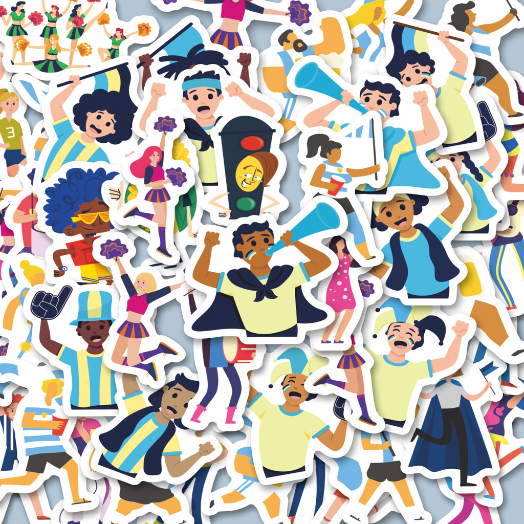 

100PCS Lucu Stiker Supporter (Pendukung) Stiker Aesthetic Stiker Anti Air Stikers Berperekat Waterproof sticker decal buat Motor Helm Buku Journal Koper Casing HP Laptop Botol Minum Hadiah anak