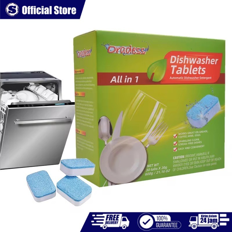 30pcs Tablet Sabun Mesin Cuci Piring Deterjen Pembersih Dishwasher Dishwasher Detergent / Sabun Mesi