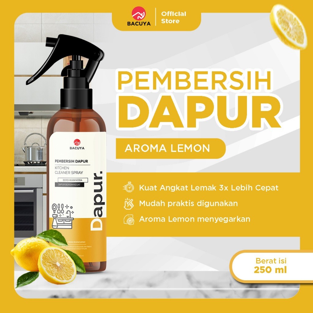 BACUYA Pembersih Dapur Efektif Bersihkan Lemak Kotoran Noda Pada Kompor Menjaga Kebersihan Dapur