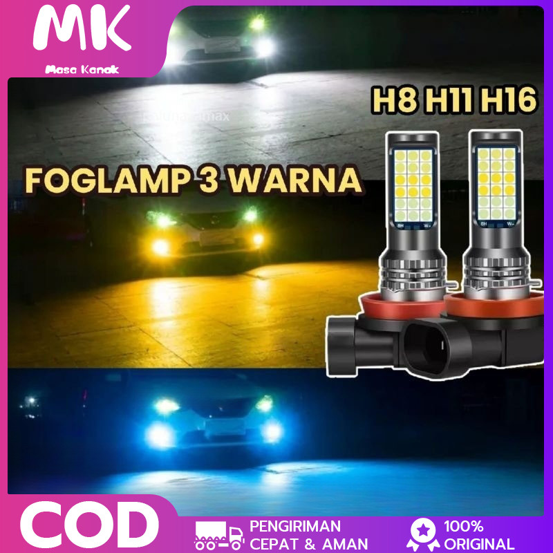 1 Buah Lampu Kabut LED H11 H8 H16(JP) Bohlam untuk Avanza Xenia Calya Agya Brio Lampu Berkendara Dep