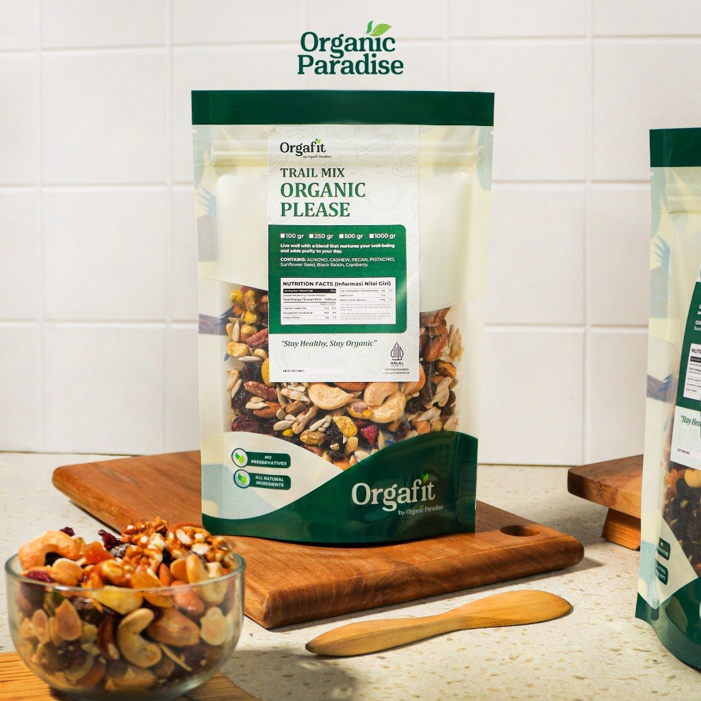 

Trail Mix Nut Organic Please 500 gram / Kacang Mix Nuts Organic Please 500 gram Organic Paradise