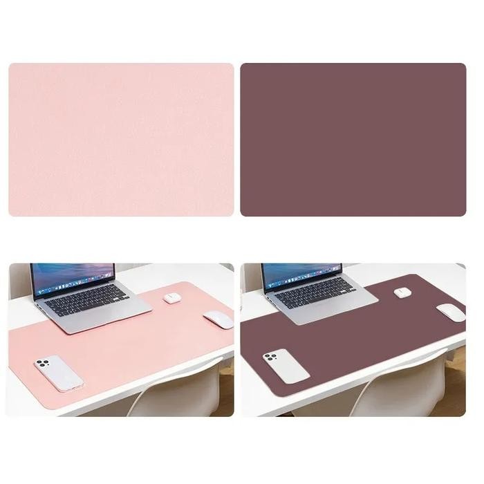 DIKAR Leather Desk Mat Pad Alas Laptop Meja Kerja Kulit Mouse Pad Besar - Pink Purple