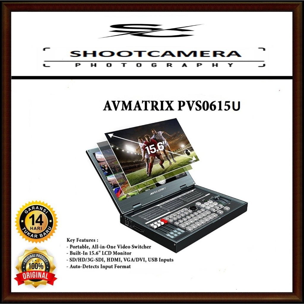 AVMATRIX PVS 0615U Portable 6CH SDI/HDMI MULTI FORMAT STREAMING - AVMATRIX PVS0615U 15.6 INCH DISPLA