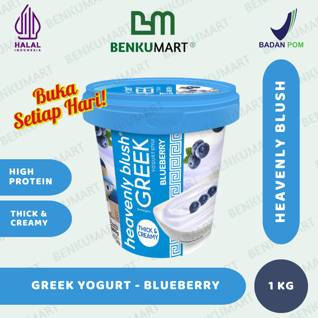 

Greek Yogurt Heavenly Blush BLUEBERRY 1000 gr / 1 L / 1 Kg