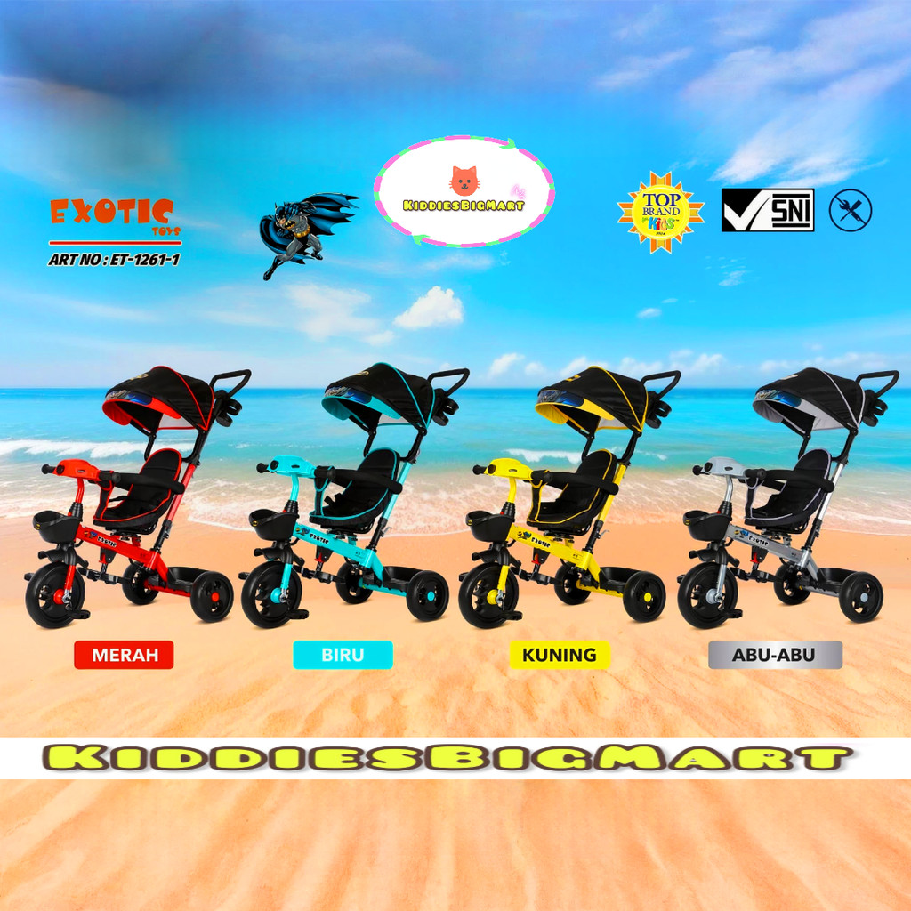 Sepeda Anak Tricycle Exotic ET 1261-1 Roda 3 Tiga BATMAN Hadap Depan Belakang