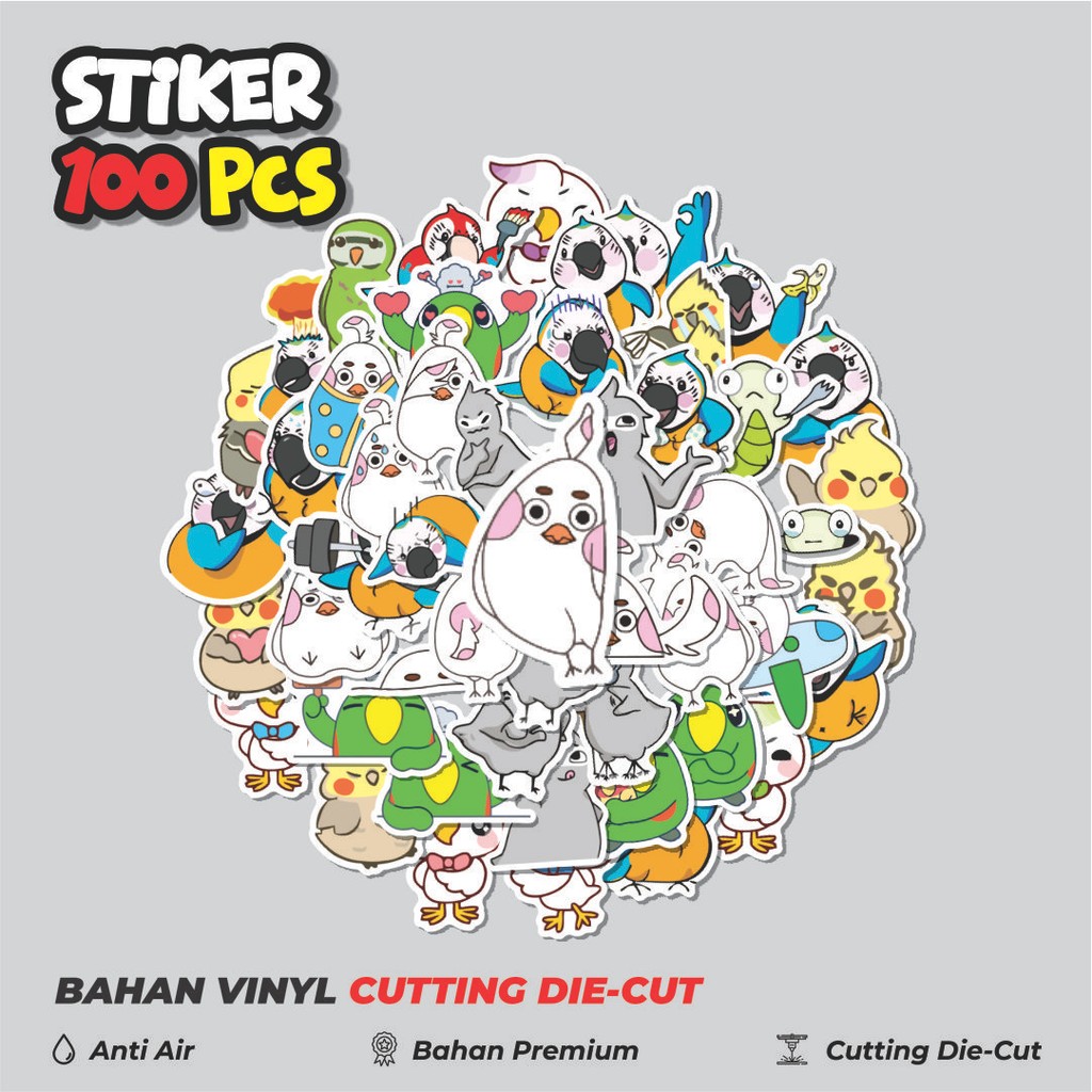

Terbaru! 50 pcs Stiker Hewan Burung Beo Dekorasi Lucu Kreatif untuk Notebook, Skateboard, HP