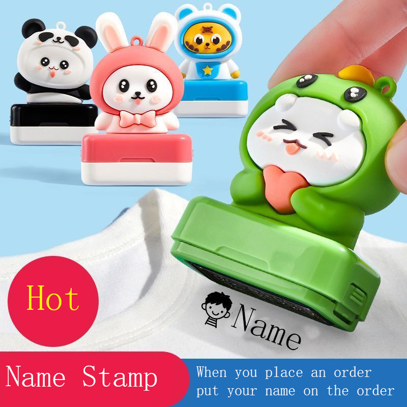

Customized Name Stamp Paints Personal Student Child Baby Engraved Waterproof Non-fading Kindergarten Cartoon Clothing Name Seal