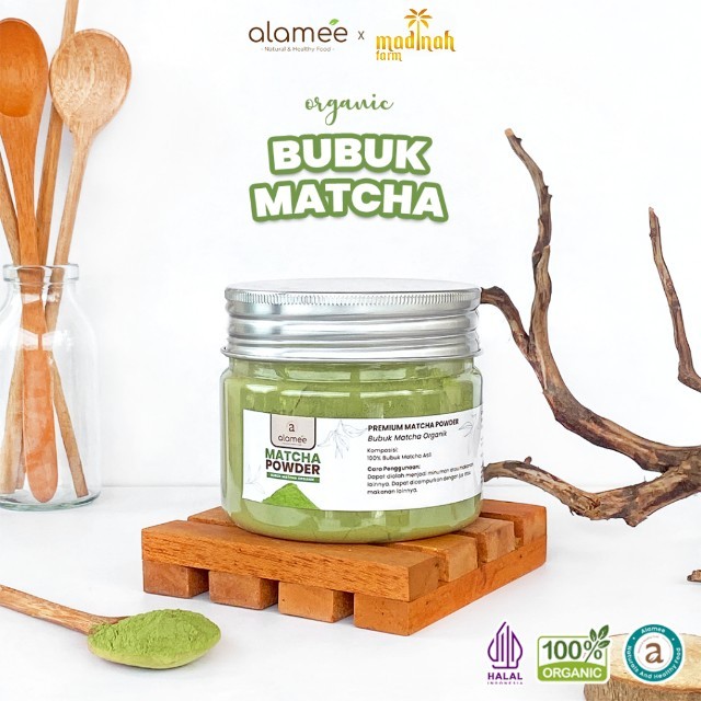 

ALAMEE Matcha Powder Minuman Teh Matcha Pure PREMIUM Matcha Tea Powder Tanpa Campuran Gula 100gr madinah