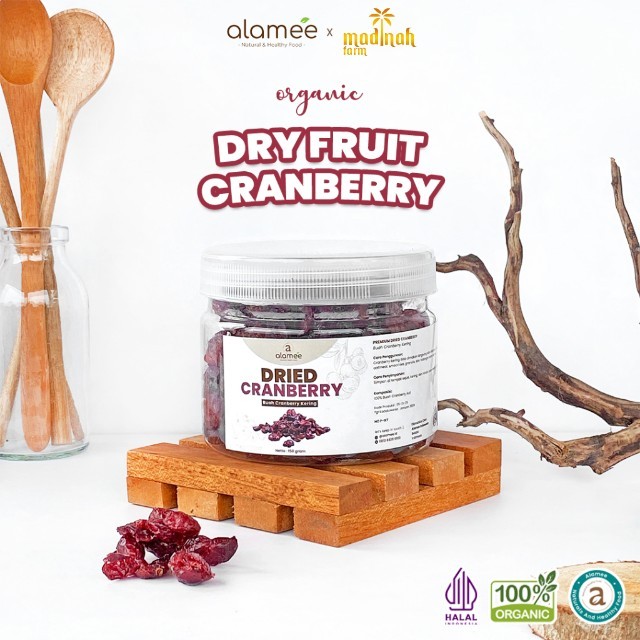 

ALAMEE Cranberry Kering Cemilan Buah Sehat Rendah Kalori Dried Cranberry Natural 100% Premium 150gr madinah