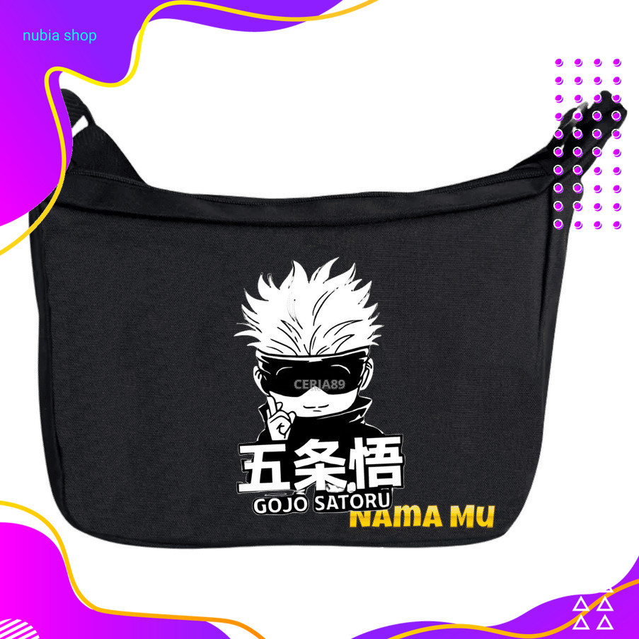 nubia Tas Selempang Gojo Satoru Anime Jujutsu Kaisen Keren & Unik - Sling Bag Karakter Anime Jepang 