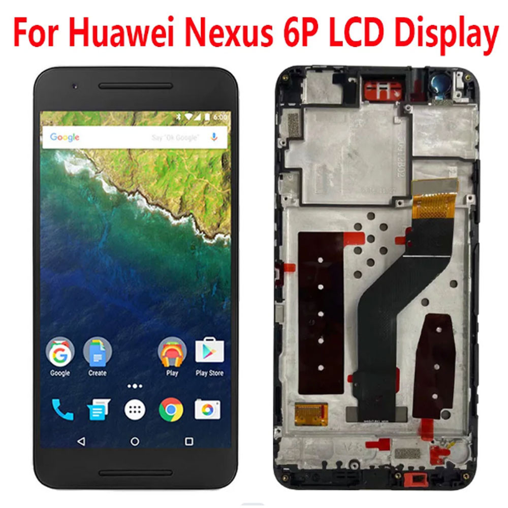 5.7" OLED For Huawei Nexus 6P H1511, H1512 LCD Screen Display Touch Panel Digitizer With Frame For N