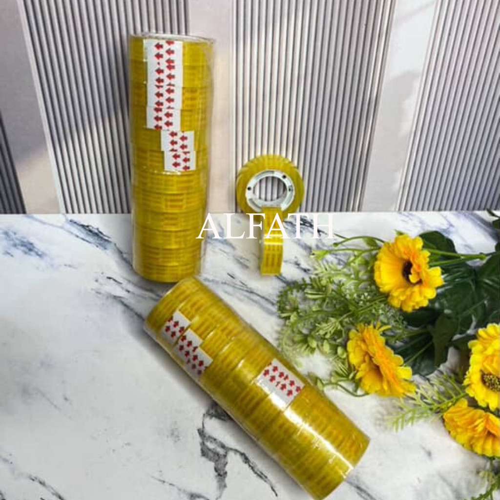 

Isolasi 10 yard dan 25 yard berry / Solasi bening kecil tipis / Solasi bening kecil tebal/ Solasi slop 12roll pcs