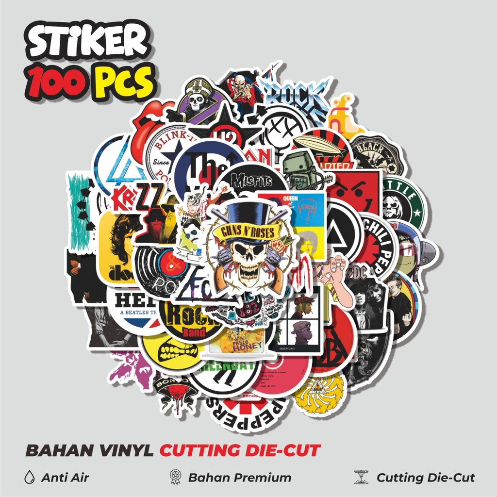 

Terbaru! 50 pcs Stiker Ikon Rock & Roll Dekorasi Lucu Kreatif untuk Notebook, Skateboard, HP