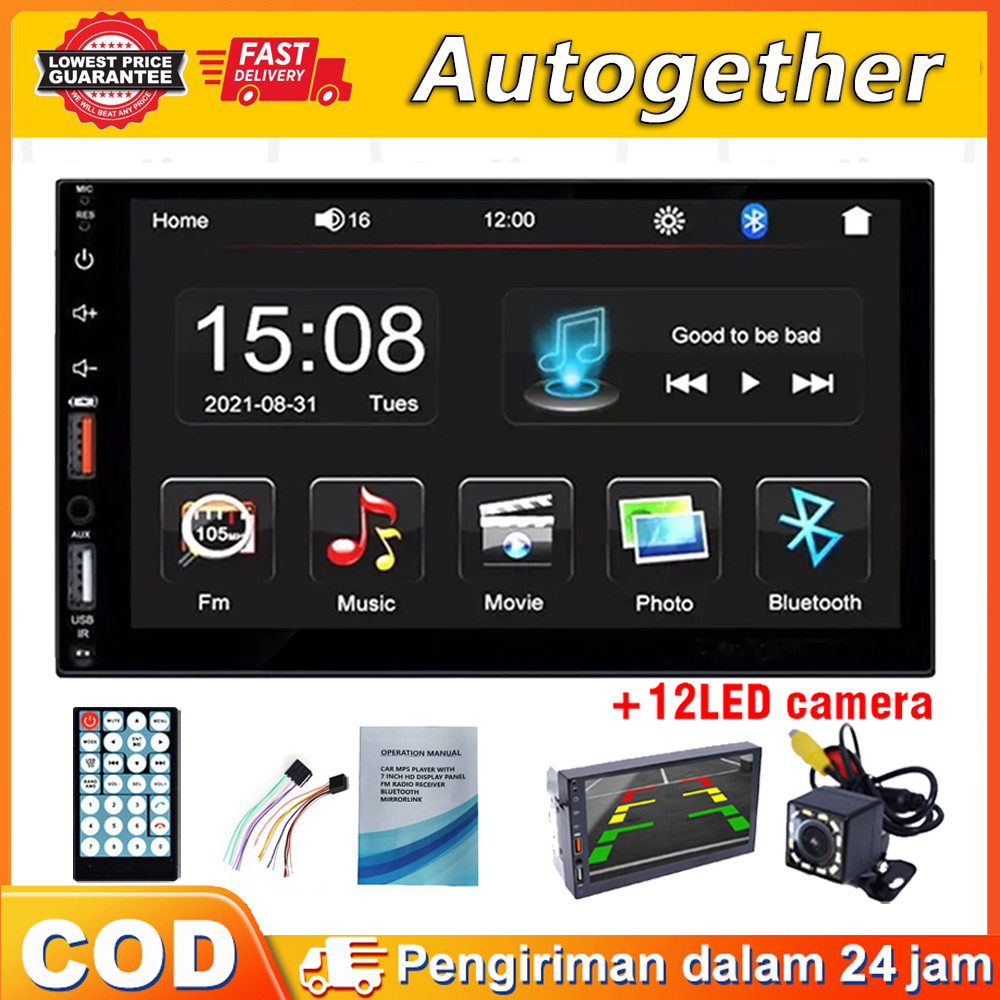 7 Inci Radio Mobil Double Din Car Stereo MP5 MP3 Player with Bluetooth