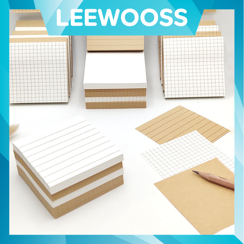 

LEEWOOSS S6291 Sticker Notes Catatan Mini Sticky Note Memo Kraft Paper Memopad Vintage