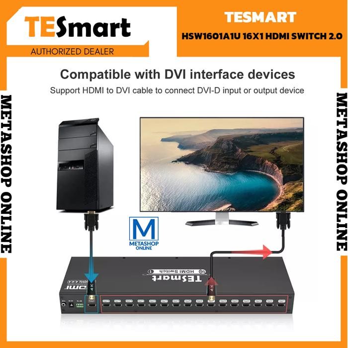 TESmart HDMI 2.0 Switch UltraHD 16x1 Port 16 Input 1 Output 4K@60Hz