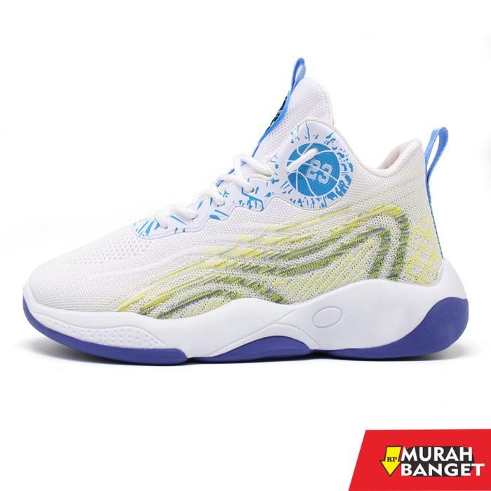 Sepatu Sneakers Import Pria Running Casual Style Terbaru X-1 - Putih Biru, 40