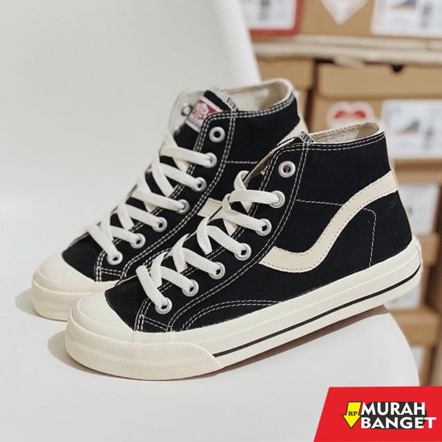 SEPATU VENTELA PUBLIC HIGH TINGGI HITAM Sneakers Shoes PRIA WANITA - HITAM TINGGI, 36