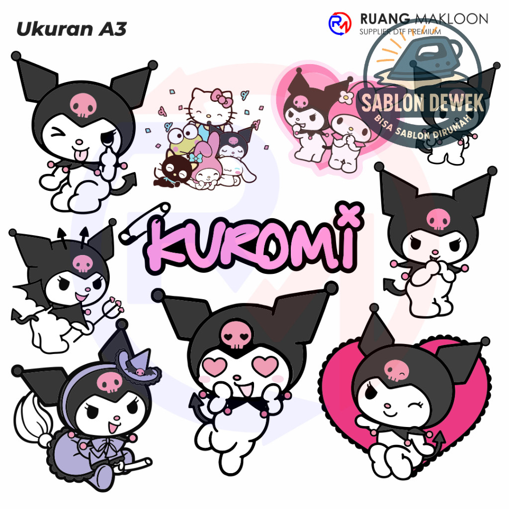 Sablon Setrika Sablon DTF Satuan A3 Kuromi - SIAP PRESS