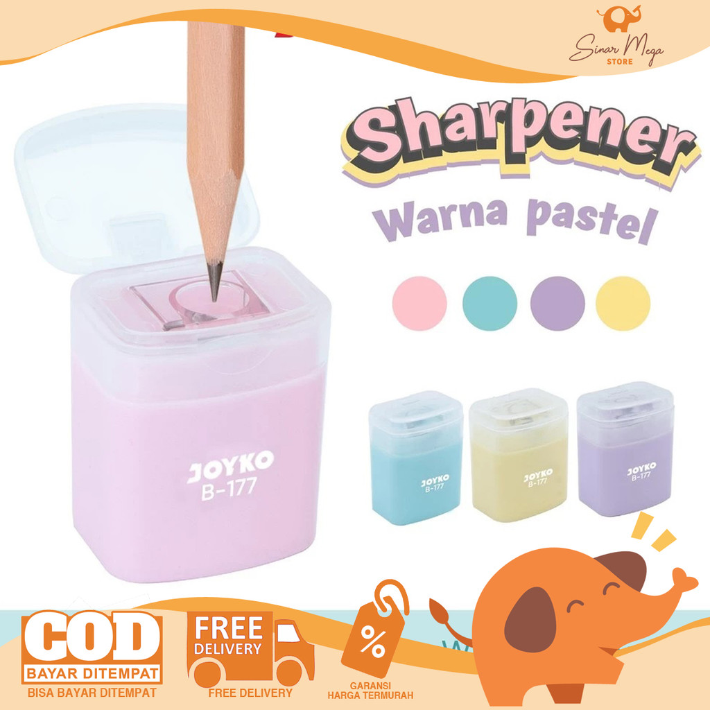 

JOYKO Sharpener B-177 - Pengserut / Rautan / Serutan Mini Pastel SATUAN Murah