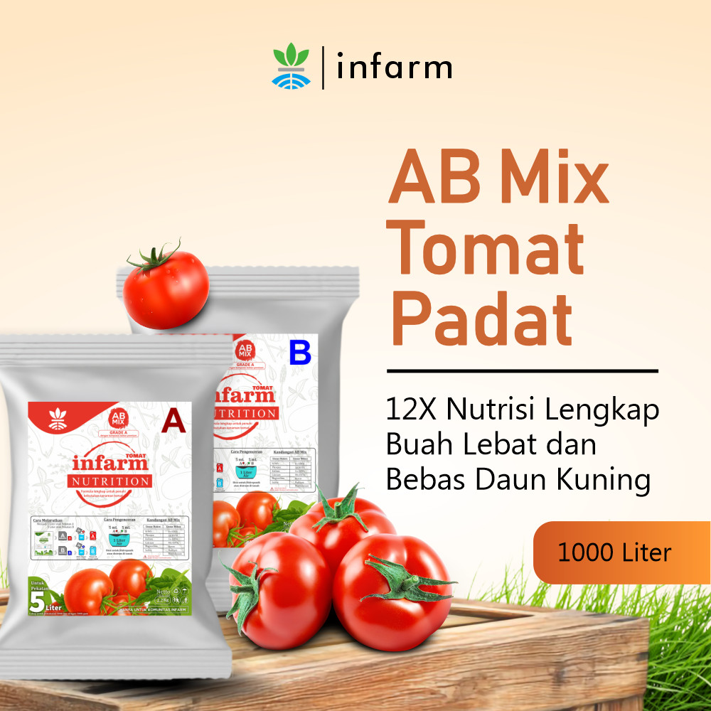 INFARM - Nutrisi Tanaman AB Mix Tomat 1000 Liter Pupuk untuk hidroponik dan Tanah  Infarm AB Mix Bub