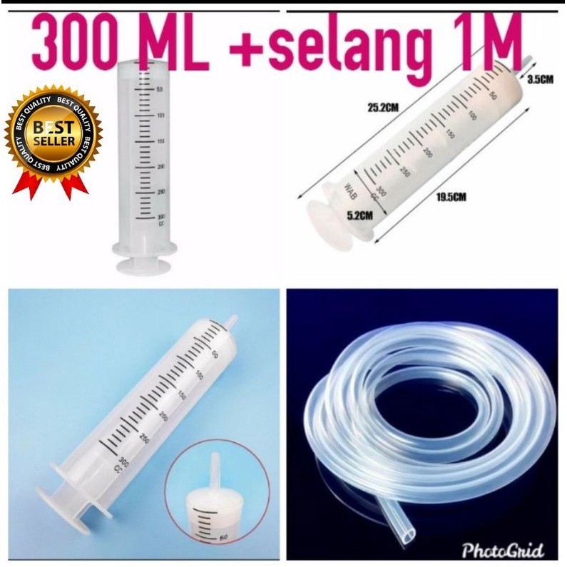 Alat suntik besar jumbo spuit kue LARGE syringe spuit KAPASITAS BESAR 300 CC bukan 50 ml 100ml 150cc