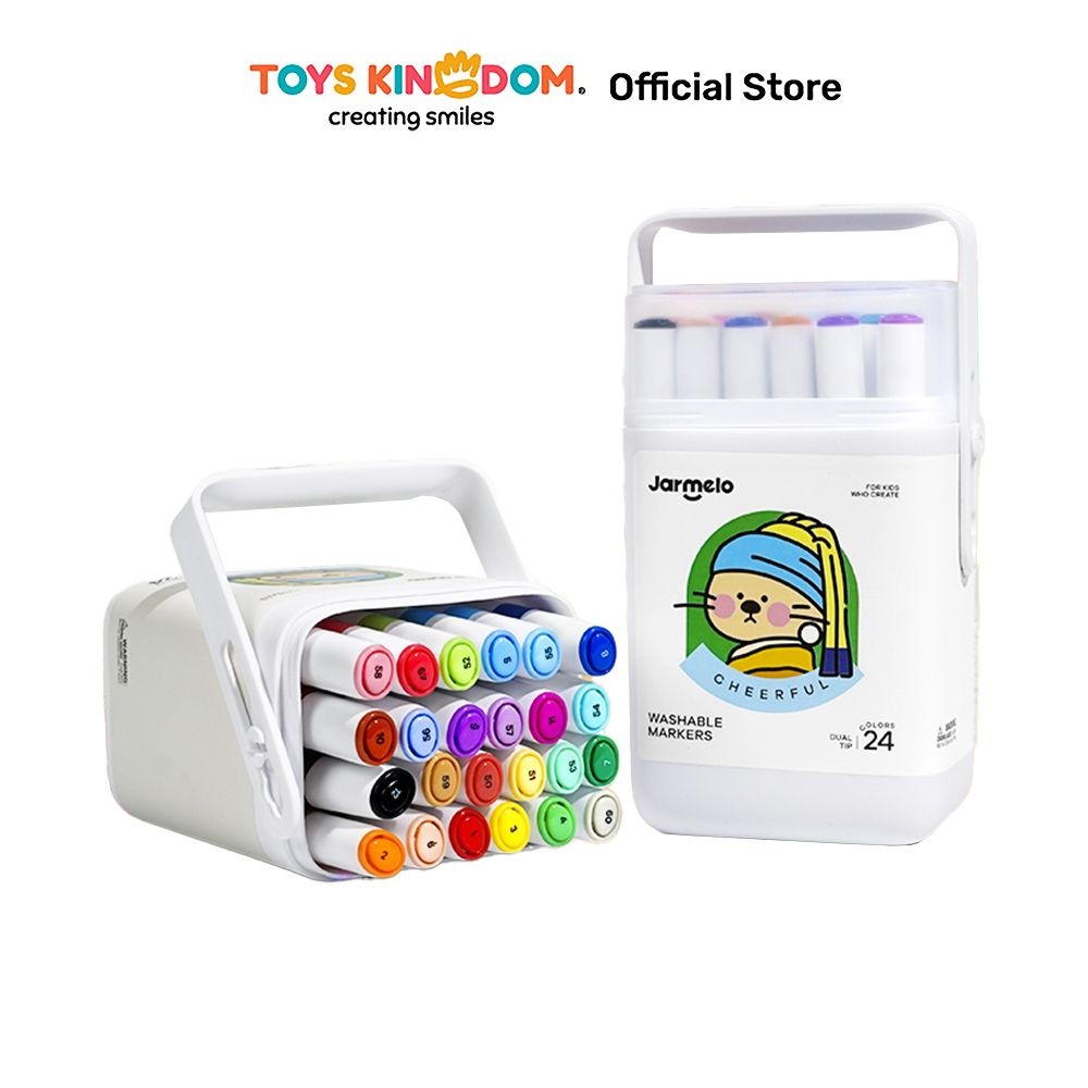

Toys Kingdom Jarmelo Set 24 Pcs Spidol Washable Dual Tip - Mix Spidol Dapat Dicuci Alat Tulis Warna Warni Perlengkapan Gambar Mewarnai Perlengkapan Tulis Anak-Anak