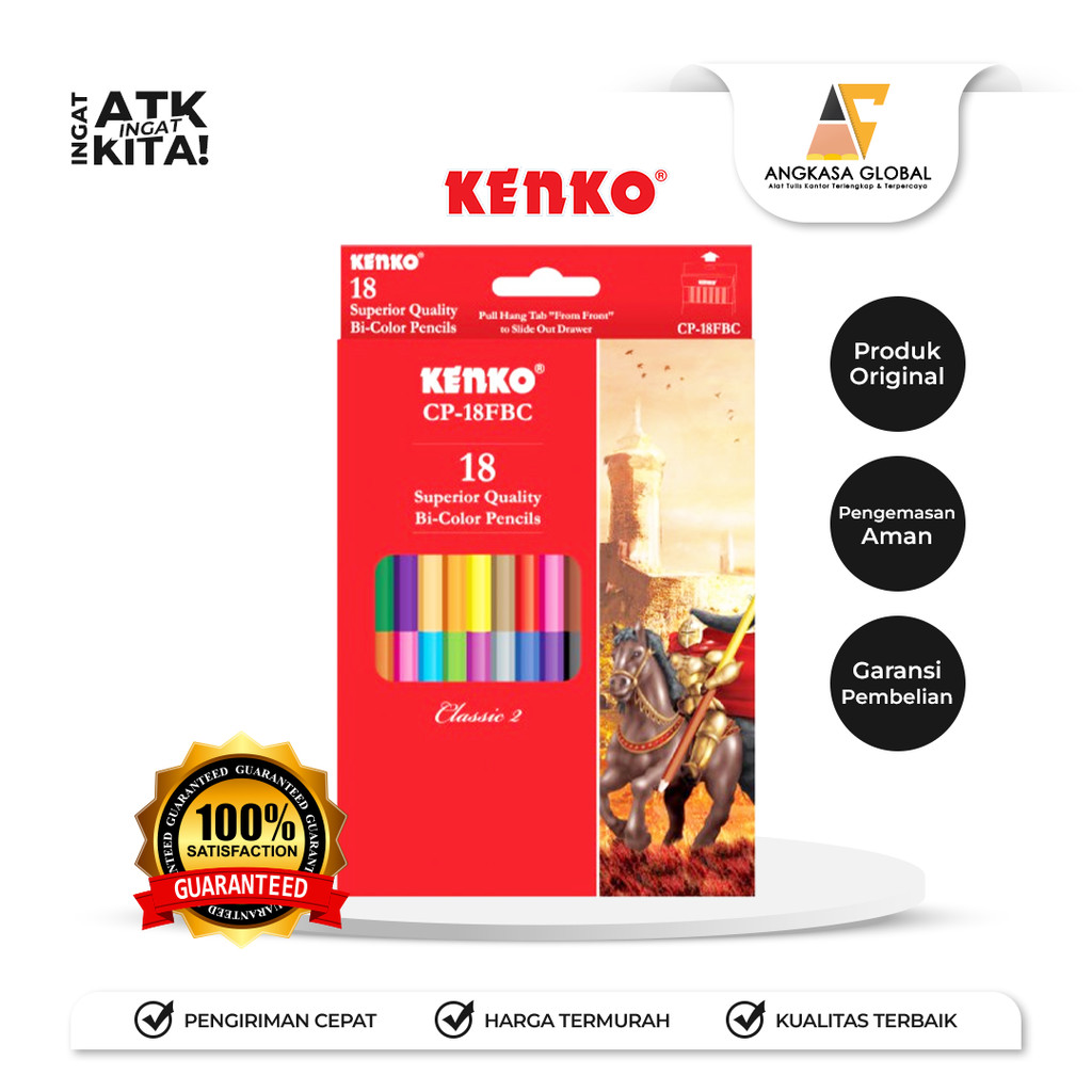 

KENKO 18 BI-PENSIL WARNA/ BI-COLOR PENCIL CP-18FBC (1SET)