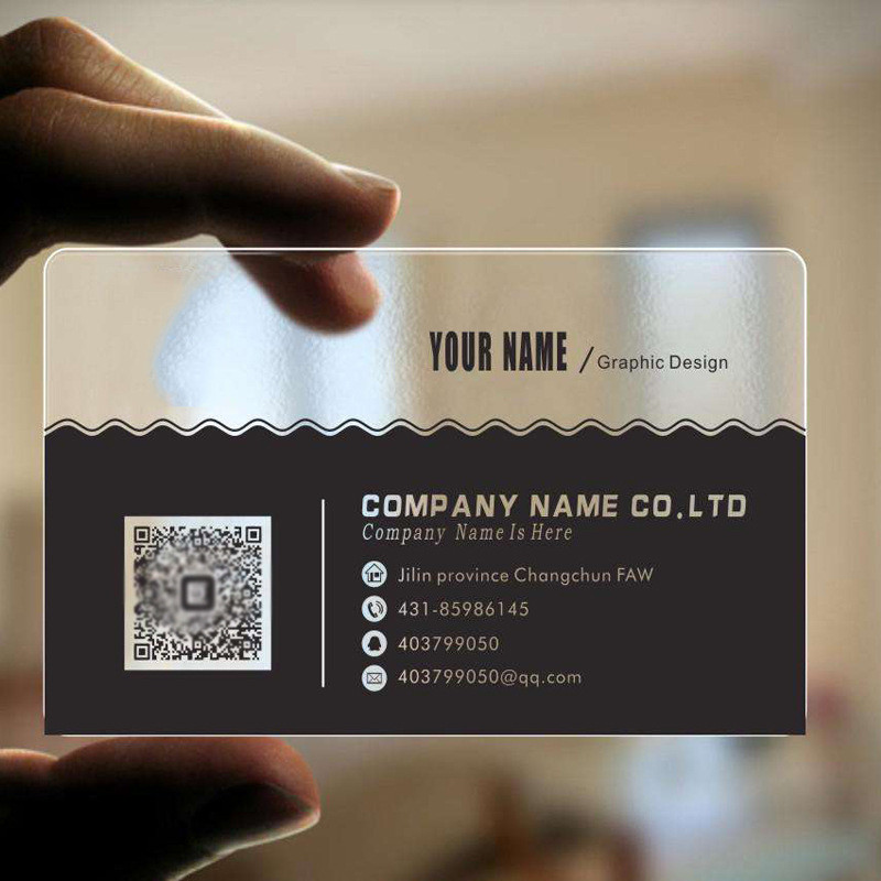 

200pcs 500pcs Custom Translucent Business Cards PVC Print Plastic Identity Cards One Side Waterproof Round Corners Add White Ink