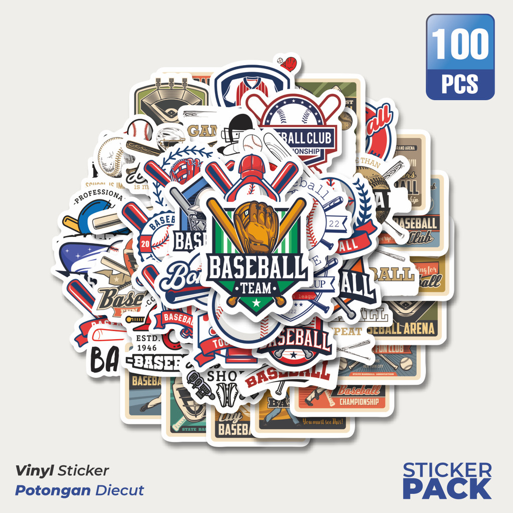 

Stiker Vinyl Stiker Baseball Fun Club Baseball Waterproof Aesthetic- Untuk Laptop, Motor, dan Helm - Paper Stationery Pack