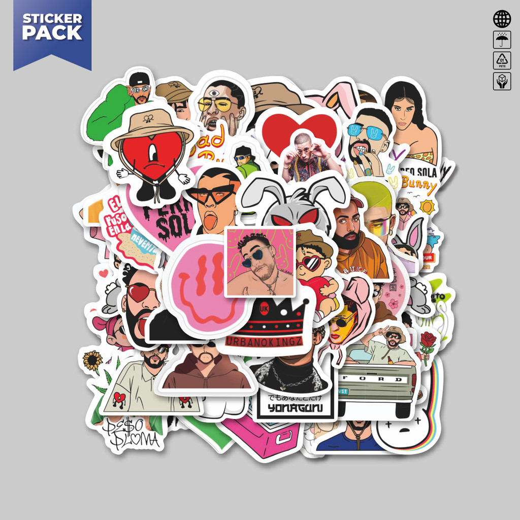 

[100PCS]Stiker Pack Stiker Bad Bunny [Kelinci nakal] Aesthetic Vinyl Anti Air Dekorasi Sticker Laptop Buku Journal Koper Helm Casing HP Gitar Helm Skateboard