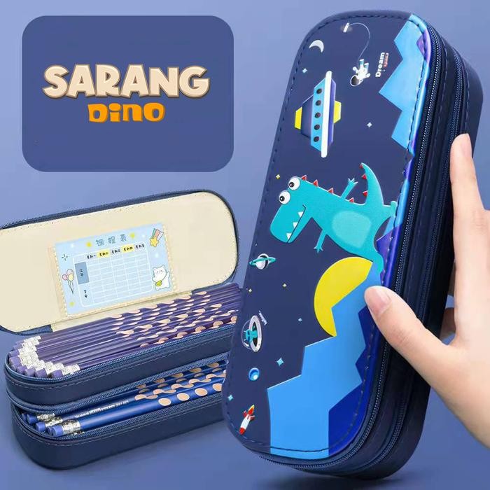 

BEST- [Kuyamol] Tempat Pensil Cute Tempat Kotak Pensil Anak Sekolah Dinosaurus - Dino 2