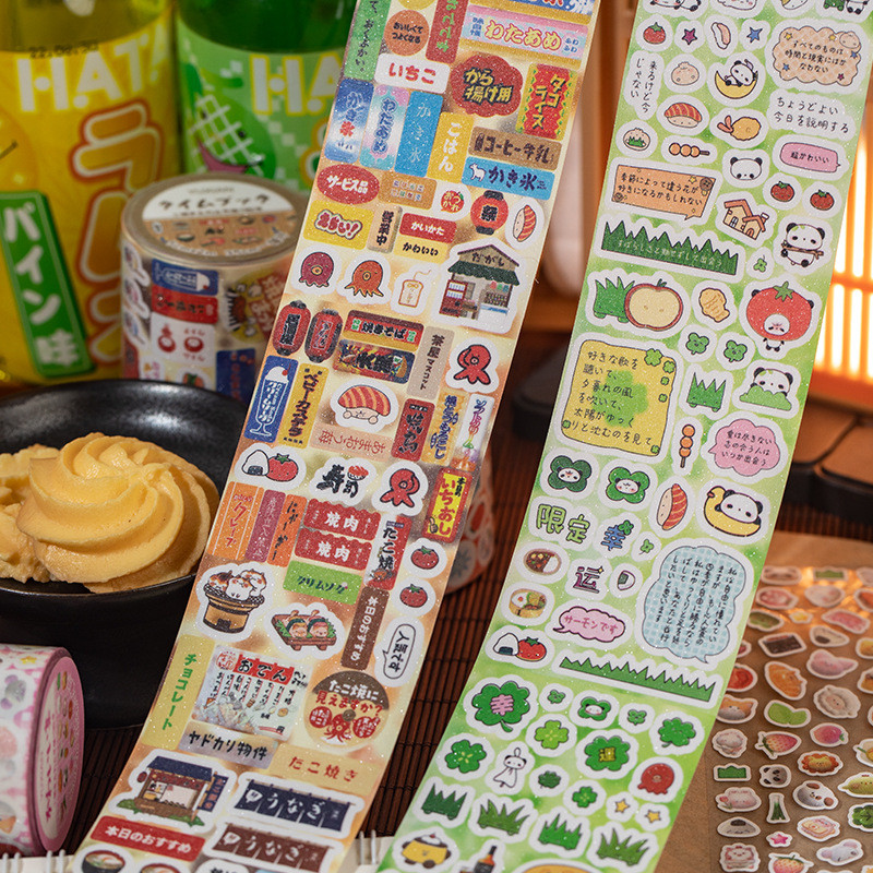 

[HARU] Small Luck Series Sticker Roll Stiker Gulungan Lucu Motif Cartoon Journaling Kit