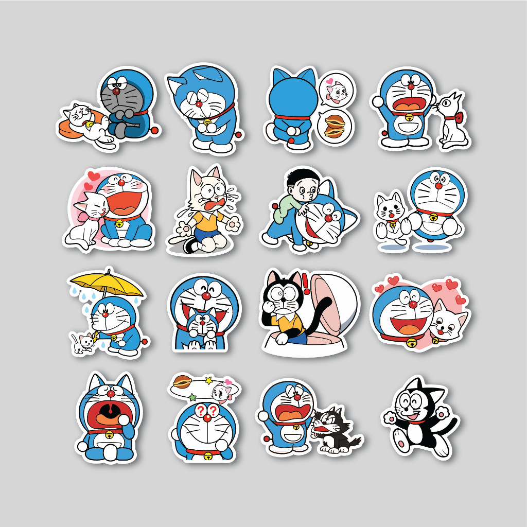 

Sticker Pack Doraemon And Cats | Sticker Tumblr | Stiker Laptop Koper Helm