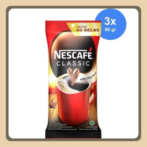 

NESCAFE CLASSIC Kopi Instan Sachet Bag 90gr x 3