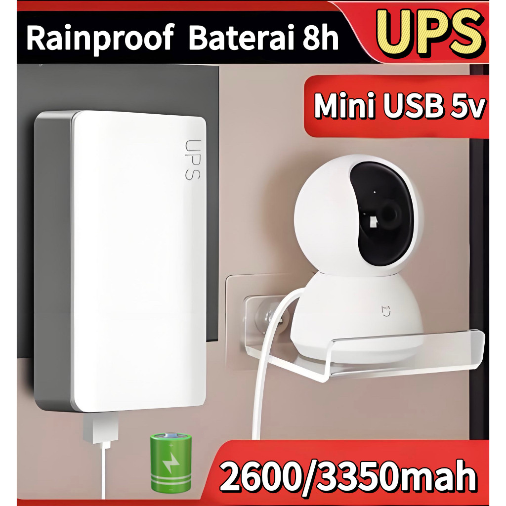 UPS Mini USB 5V 2A daptor Power CCTV 2600mAh Mini UPS Untuk IP Camera System Cadangan Baterai