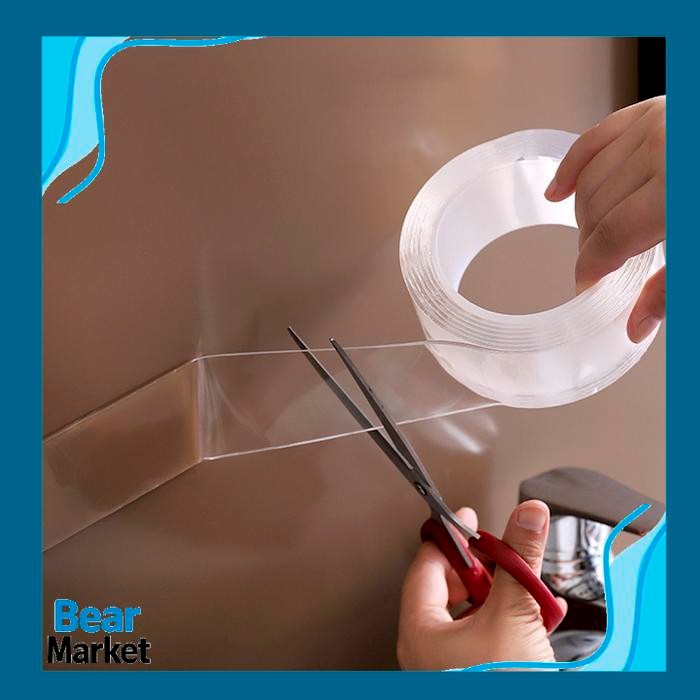 

BEAR Isolasi Double Tape Nano Ivy Grip tape Isolasi 2 Sisi - Kecil, 1 Meter