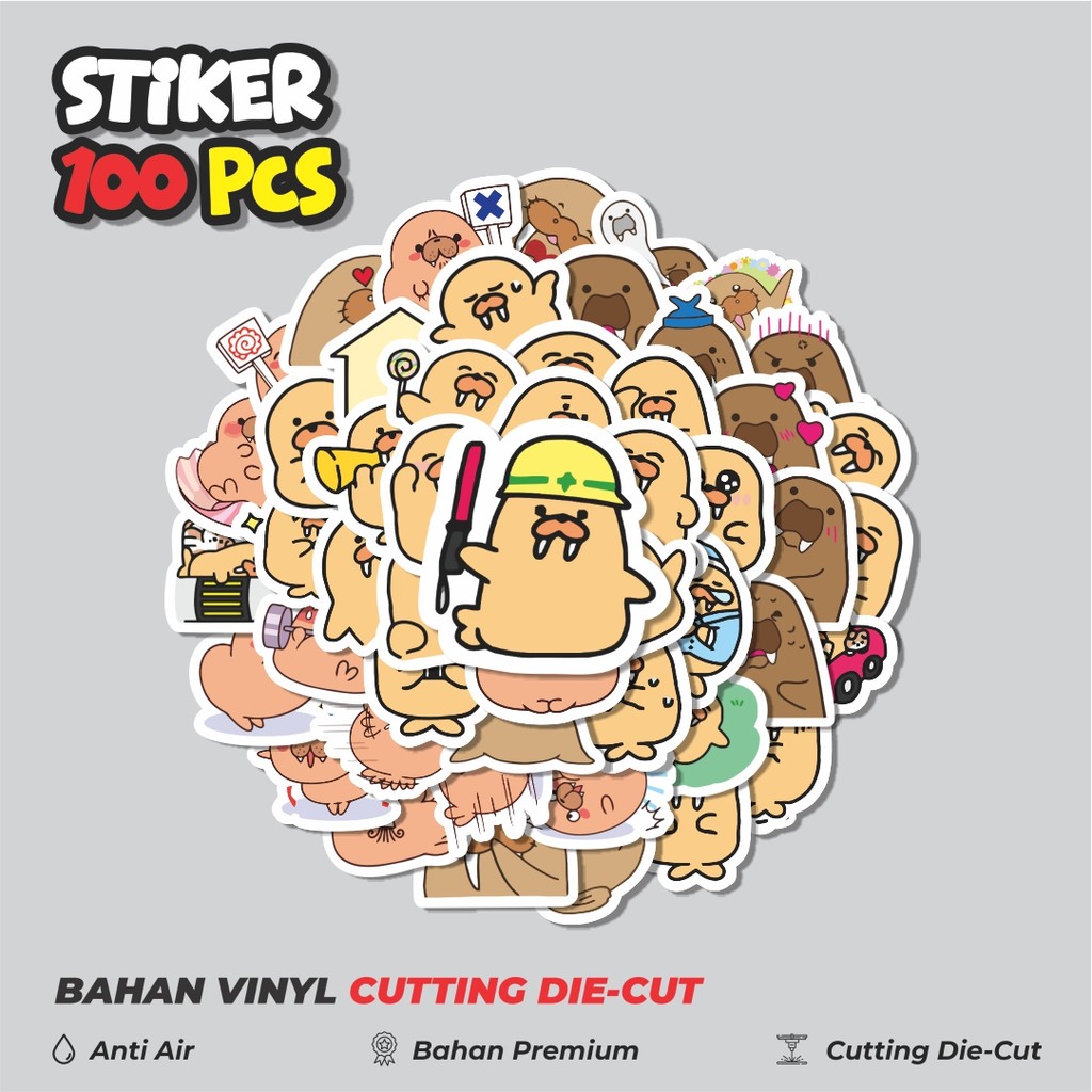 

Terbaru! 50 pcs Sticker Hewan Walrus Dekorasi Lucu Kreatif untuk Notebook, Skateboard, HP