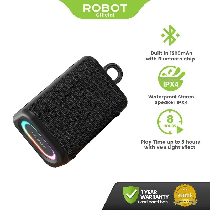 [ SPEAKER RB-180 ]- NEW Robot RB180 Portable Speaker Outdoor Mini Bluetooth 5.4 RGB Waterproof IPX4 