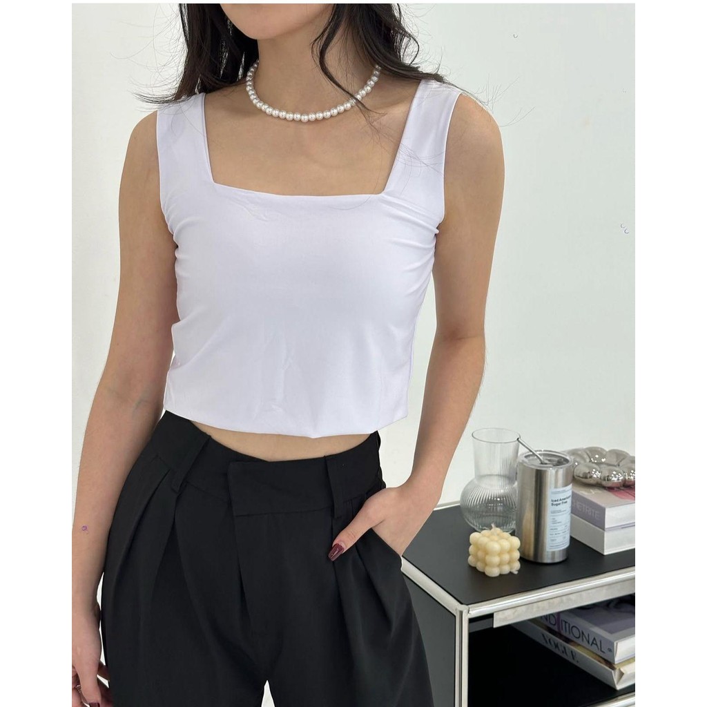 Ay00 ORLEE - New (BARU) Nancy Tanktop Lebih Panjang Inner Basic Wanita Atasan Wanita Dalaman Blazer